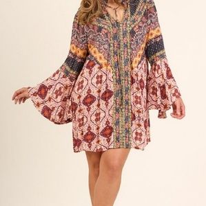 NWOT Boutique Umgee Bell Sleeve Dress/Tunic